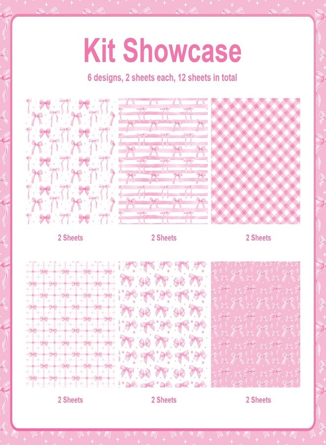 FujDun 12 Sheets Pink Bow Wrapping Paper, 27 x 20 Inch Cute Pink Wrapping Paper, DIY Craft Pretty Gift Wrap Paper for Birthday Valentine Mother’s Day Wedding Bridal Shower Baby Shower Party Supplies - Image 5